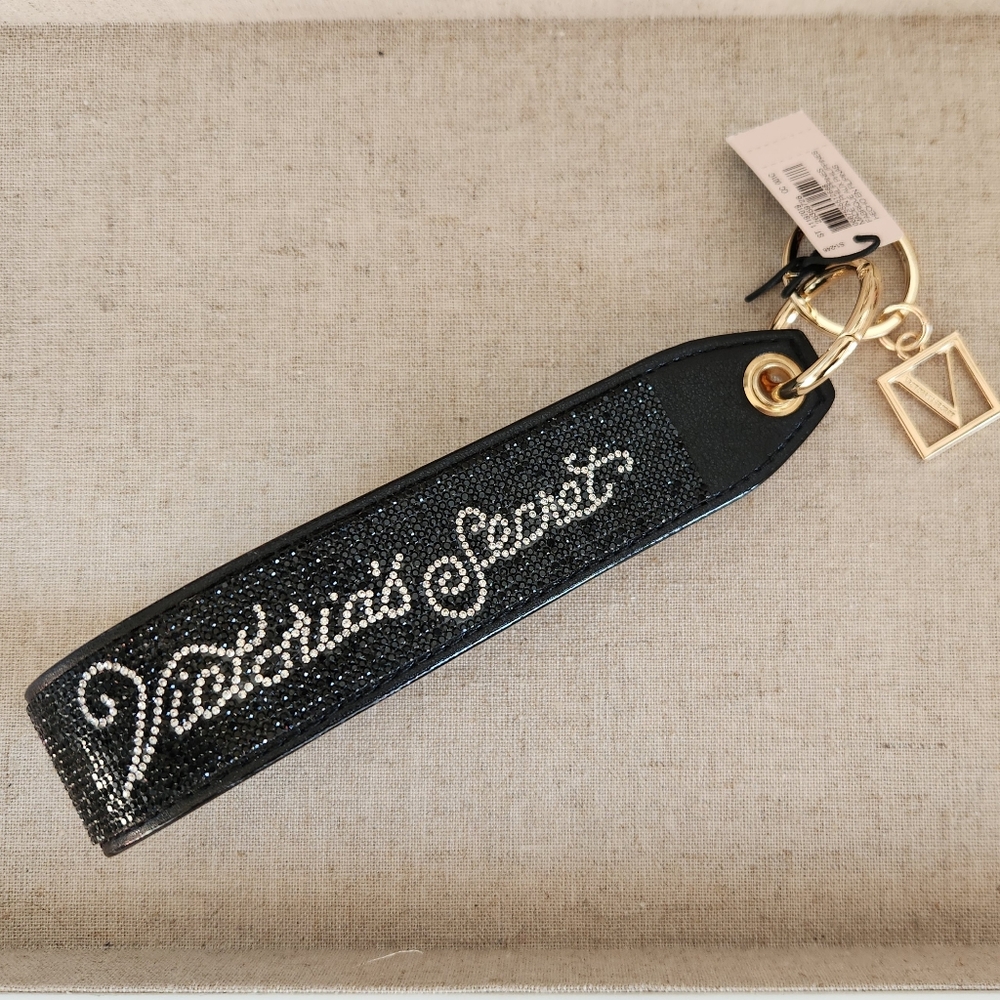 Victoria's Secret Black Keychain with Gold Accent
